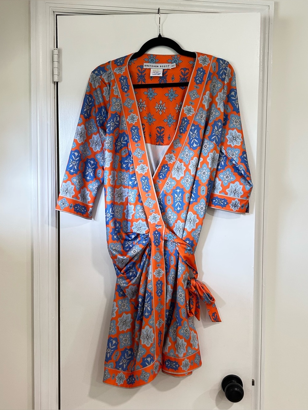 Gretchen Scott Wrap Dress Bright Preppy Size Small